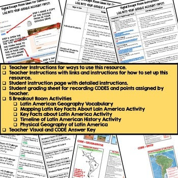 Latin America Geography Escape Room | Digital Breakout World Geography Activity - preview 3