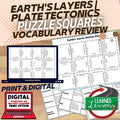 Earth's Layers Plate Tectonics Earth Science Activity | Vocabulary Matching - preview 1