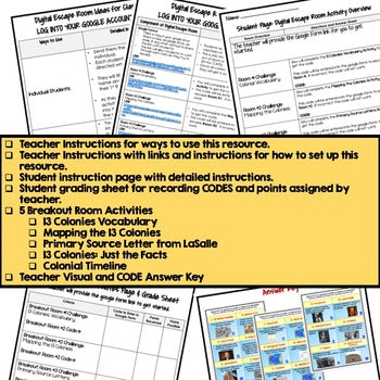 13 Colonies Escape Room | Digital Breakout | U.S. History Activity - preview 3
