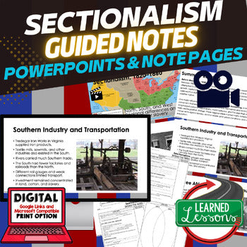 Sectionalism Guided Notes and PowerPoints American History Google - preview 1