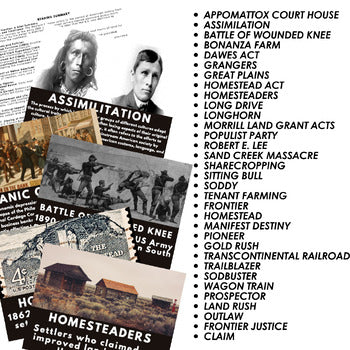 Western Frontier Word Wall Activity Pages U.S. History Word Wall - preview 2