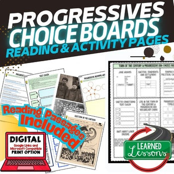 Progressives Activity Packet, Progressives Choice Board, Print & Digital Google - preview 1