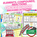 Elements, Compounds, Reactions Activities Choice Board Physical Science Activity - preview 1