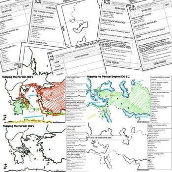 Persian Empire Map Activity, Mapping Persian Wars PRINT & DIGITAL - preview 2