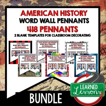 American History Word Wall Bundle | U.S. History Posters & Vocabulary Activities - preview 1