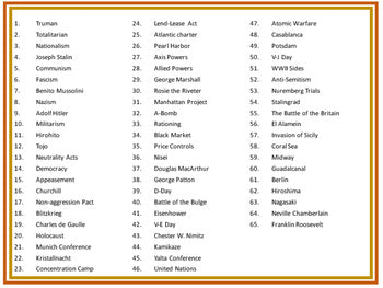 World War II Word Wall Pennants World History Word Wall - preview 2