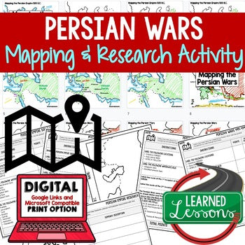 Persian Empire Map Activity, Mapping Persian Wars PRINT & DIGITAL - preview 1