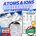 Atoms Outline Notes, Atoms Bullet Notes, NGSS - preview 1