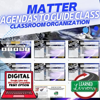 Matter Agenda PowerPoint & Google Slides, Physical Science Agenda - preview 1