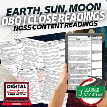 Earth, Sun, Moon Science Reading Comprehension Passages and Questions Google - preview 1