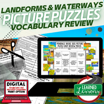 Landforms and Topography Activity Picture Puzzle Earth Science Activity - preview 1