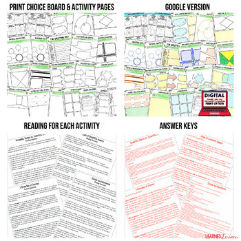 Adaptations Activities Choice Board Life Science Choice Board - preview 2