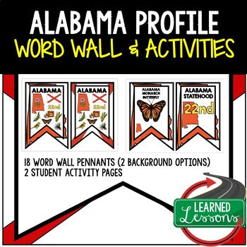 Alabama History Word Wall, State Profile, Alabama Activities US History Posters - preview 1