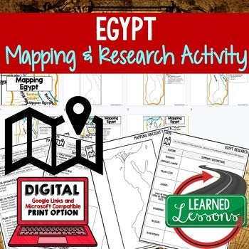 Egypt Map Activity and Research, Mapping Egypt & the Nile River - preview 1