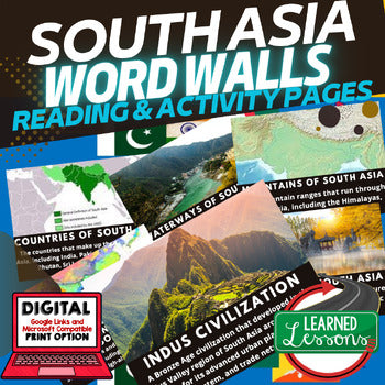 South Asia Word Wall Activity Pages World Geography Word Wall - preview 1