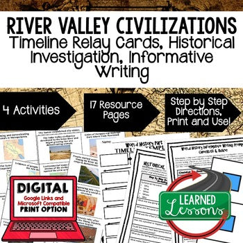 River Valley Civilizations Timeline Writing, Digital Distance Learning BUNDLE - preview 1