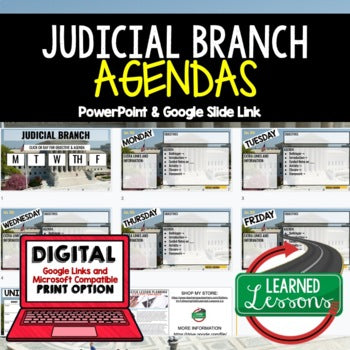 Judicial Branch Agenda PowerPoint & Google Slides, Civics Agenda - preview 1