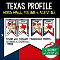 Texas History Word Wall, State Profile, Texas Activities Texas Poster US History - preview 1