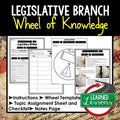Legislative Branch Activity, Wheel of Knowledge Interactive Notebook - preview 1