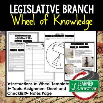 Legislative Branch Activity, Wheel of Knowledge Interactive Notebook - preview 1