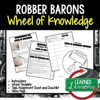 Robber Barons Activity, Wheel of Knowledge (Interactive Notebook) - preview 1