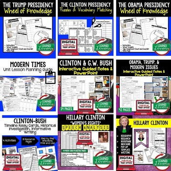 Modern U.S. Presidents Bundle | Clinton, Obama & Trump U.S. History Activities - preview 2