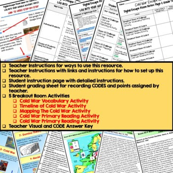 Cold War Digital Escape Room, Breakout Room, Activity Pages No Prep - preview 3