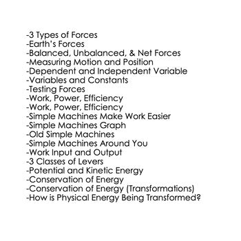 Simple Machines, Work, Power & Efficiency Bundle | Physical Science Curriculum | - preview 3