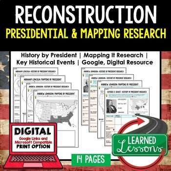Reconstruction, 1865-1877  Presidential Research & Mapping Google & Paper - preview 1