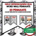 Great Depression New Deal Word Wall Pennants US History Word Wall - preview 1