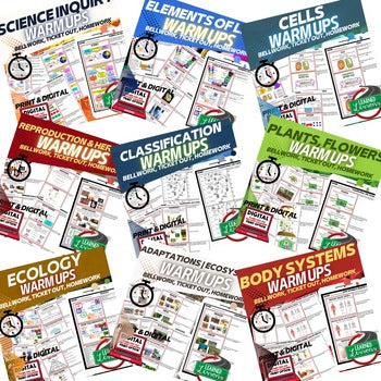 Life Science Warm-Ups & Bell Ringers Bundle | NGSS Daily Science Review - preview 2
