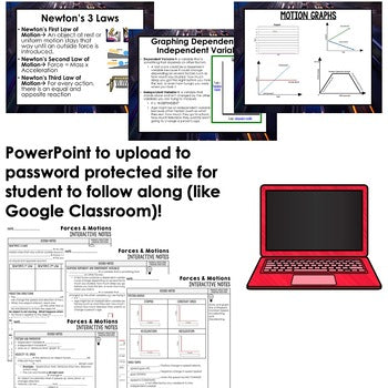Forces and Motions Guided Notes and PowerPoints Physical Science Activity - preview 2