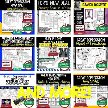 Great Depression Activities Bundle | U.S. History Print & Digital Lessons - preview 4