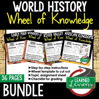 World History Wheel of Knowledge Bundle | Interactive Notebook Activities - preview 1