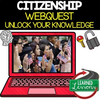 Citizenship Digital Escape Room, Breakout Room, Activity Pages No Prep - preview 1