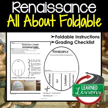 RENAISSANCE Activity, All About Foldable (Interactive Notebook) - preview 1