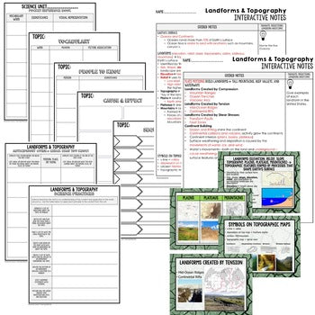 Landforms, Topography Guided Notes & PowerPoints NGSS Earth Science - preview 2
