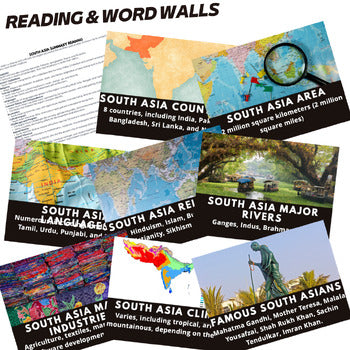 South Asia Word Wall Activity Pages World Geography Word Wall - preview 2