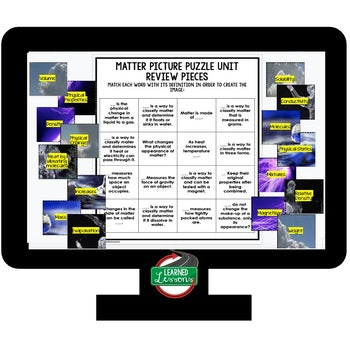 Matter Picture Activity Picture Puzzle Physical Science Activity Vocabulary - preview 4