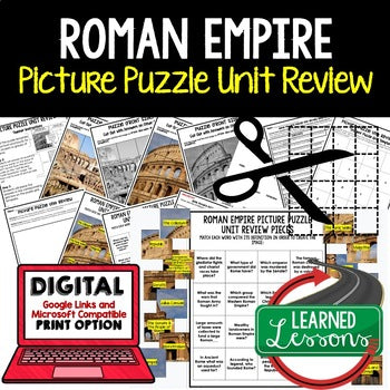 Roman Empire Activity Vocabulary Picture Puzzle World History Curriculum - preview 1