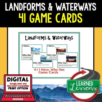 Geography Landforms & Waterways Game Cards, Geography Games - preview 1