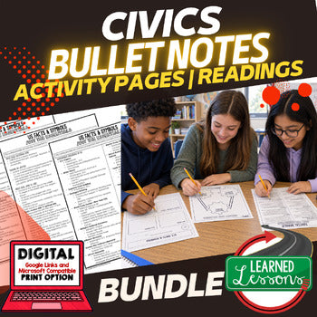 Civics Outline Notes Bundle | Government Unit Reviews | Print & Google - preview 1