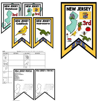 New Jersey History Word Wall, State Profile, New Jersey Activities US History - preview 2
