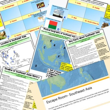 Southeast Asia Geography Escape Room Digital Breakout World Geography Activity - preview 2