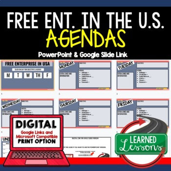 Free Enterprise in the US Agenda PowerPoint & Google Slides Civics Agenda - preview 1