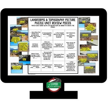 Landforms and Topography Activity Picture Puzzle Earth Science Activity - preview 3