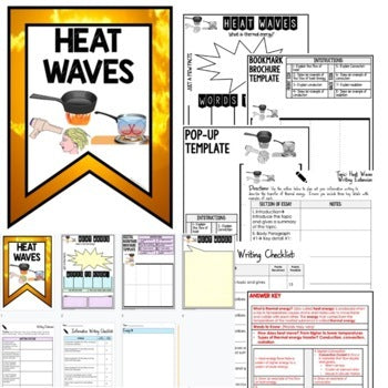 Heat Waves Activity Unit Review Research, Bookmark Brochure, Writing & Google - preview 2
