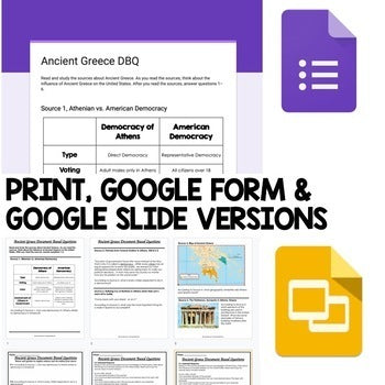 Ancient Greece Activity, Ancient Greece DBQ, Google and Print - preview 2