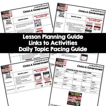 Judicial Branch Lesson Plan Guide Civics Government Back To School - preview 2