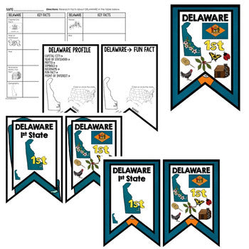 Delaware History Word Wall, State Profile, Delaware Activities US History Poster - preview 2